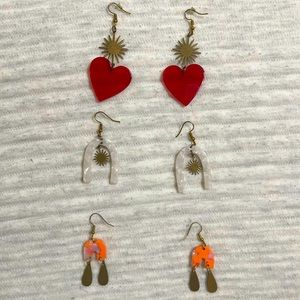 Handmade Brass and Acrylic resin earrings